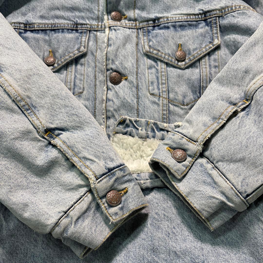 7AS8 R13 イタリア製　デニムジャケット　ロング　裏ボア　Gジャン　古着