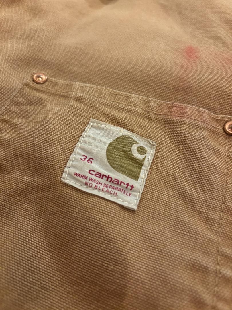 Carhartt 80S BIG C ボタン 横縞ブランケット ビンテージチョア