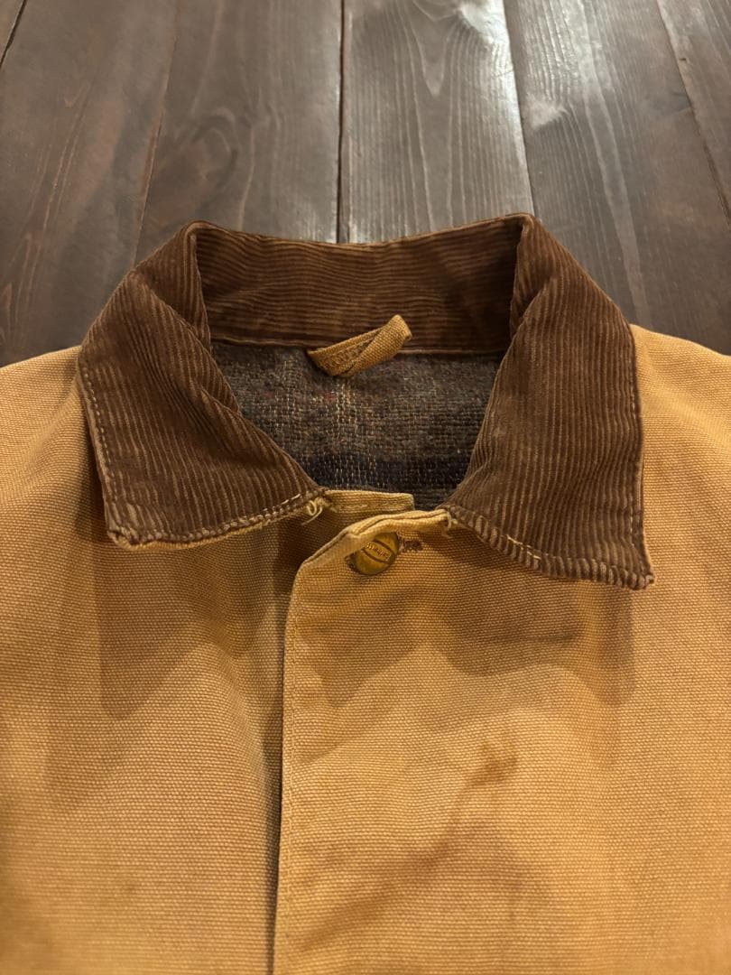 Carhartt 80S BIG C ボタン 横縞ブランケット ビンテージチョア