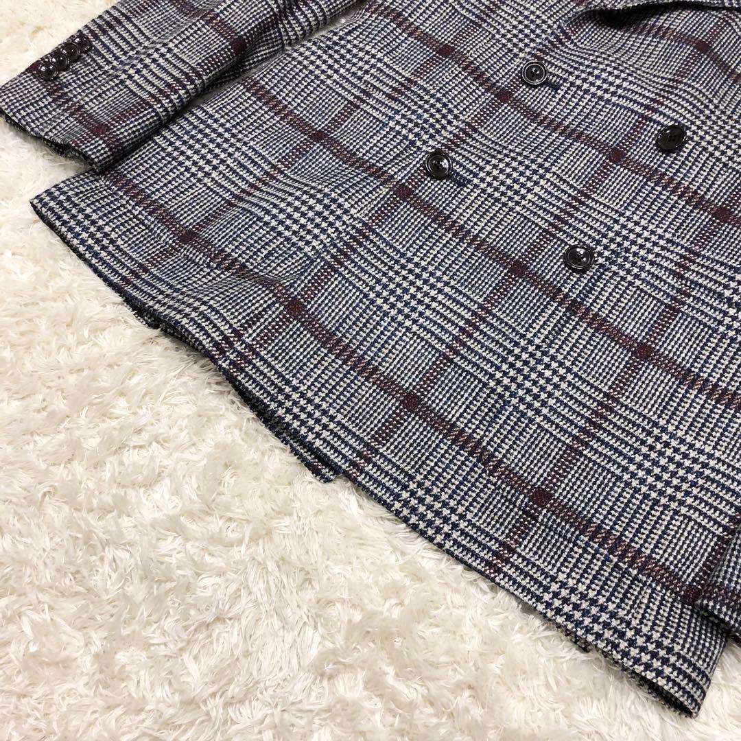 美品✨タリアトーレ ブリッラ ダブルテーラードジャケット グレー チェック 42