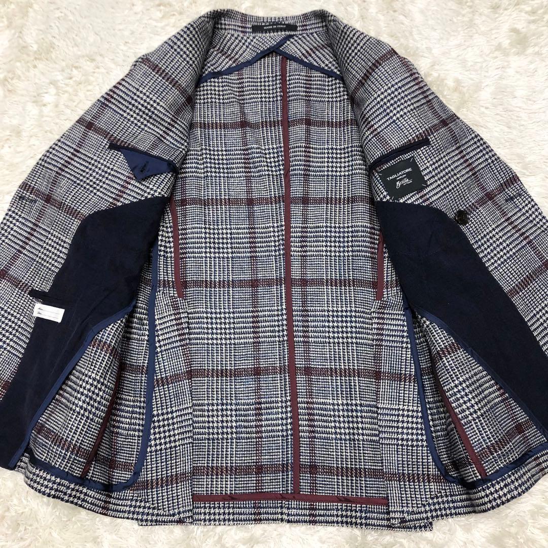 美品✨タリアトーレ ブリッラ ダブルテーラードジャケット グレー チェック 42