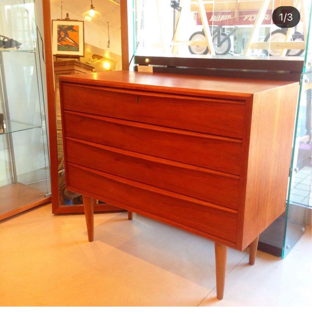 アンティークチェスト 北欧ビンテージ家具　北欧チーク4段チェスト デンマーク