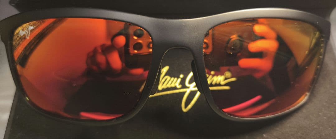 美品　Maui Jim　HUELO　サングラス　ミラー・偏光レンズ　ブラック