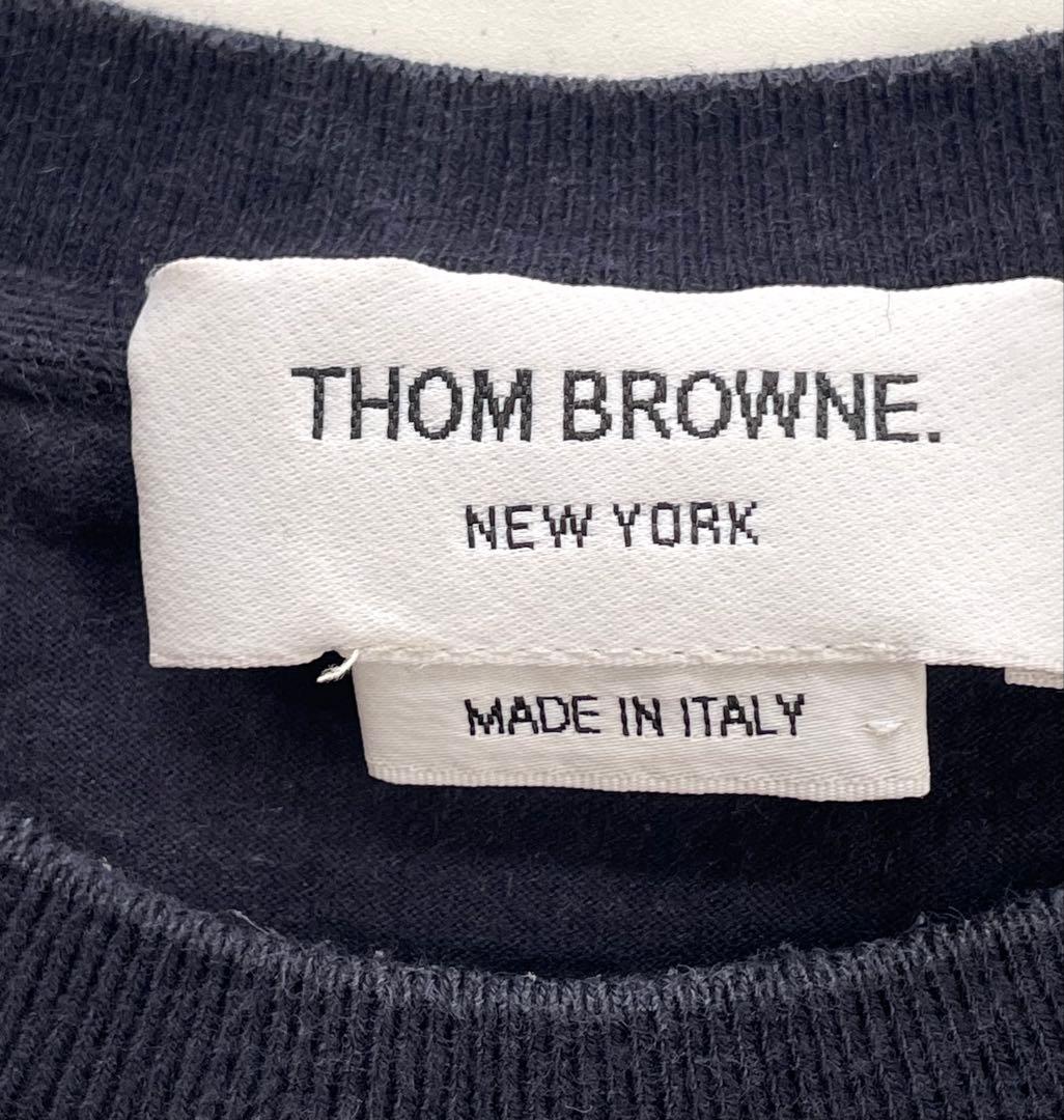 か*や様 THOM BROWNE トムブラウン ネイビー Tシャツ イタリー製