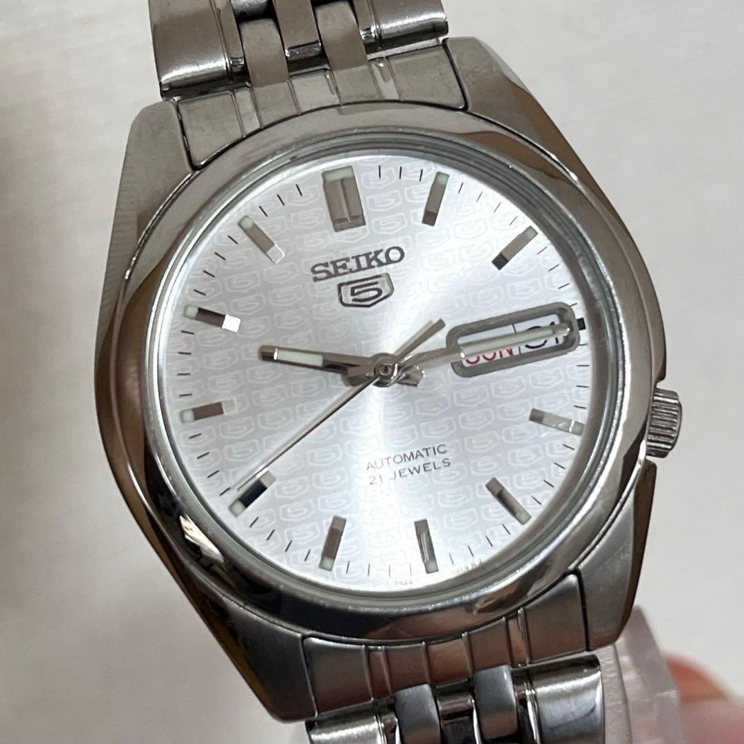 ☆裏スケルトン☆セイコー　ファイブ　自動巻き　メンズ腕時計　デイデイト