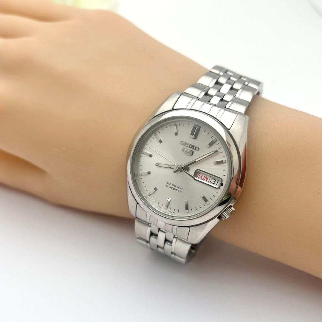 ☆裏スケルトン☆セイコー　ファイブ　自動巻き　メンズ腕時計　デイデイト