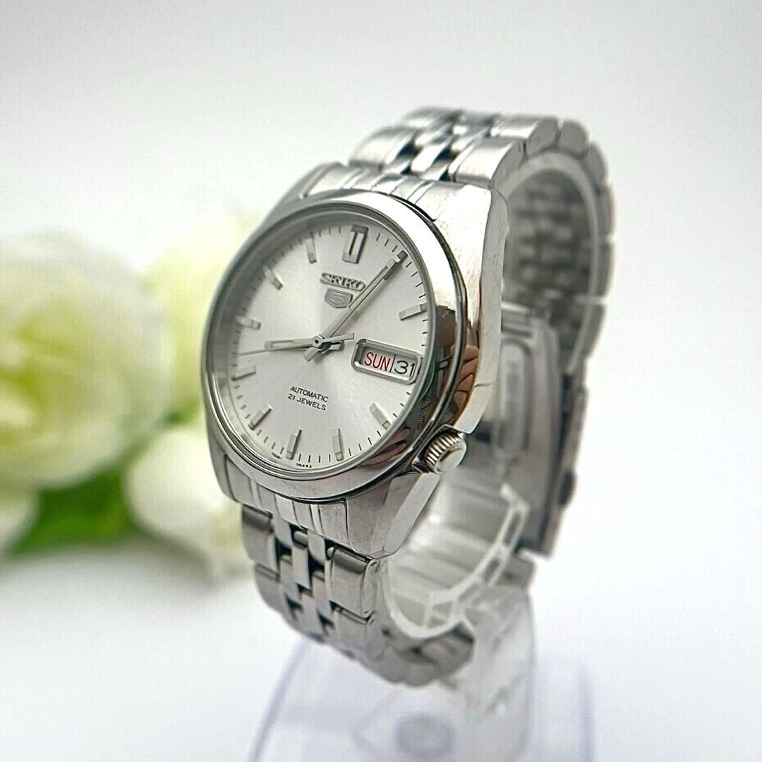 ☆裏スケルトン☆セイコー　ファイブ　自動巻き　メンズ腕時計　デイデイト