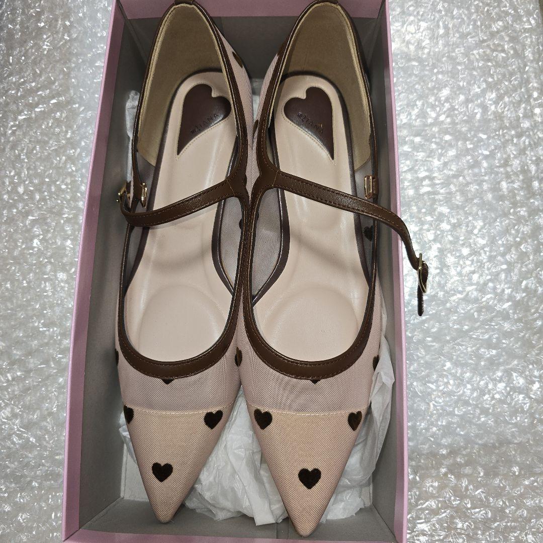 Diana メリージェン　ピンクブラウンハートフロッキー ブラウンスムース