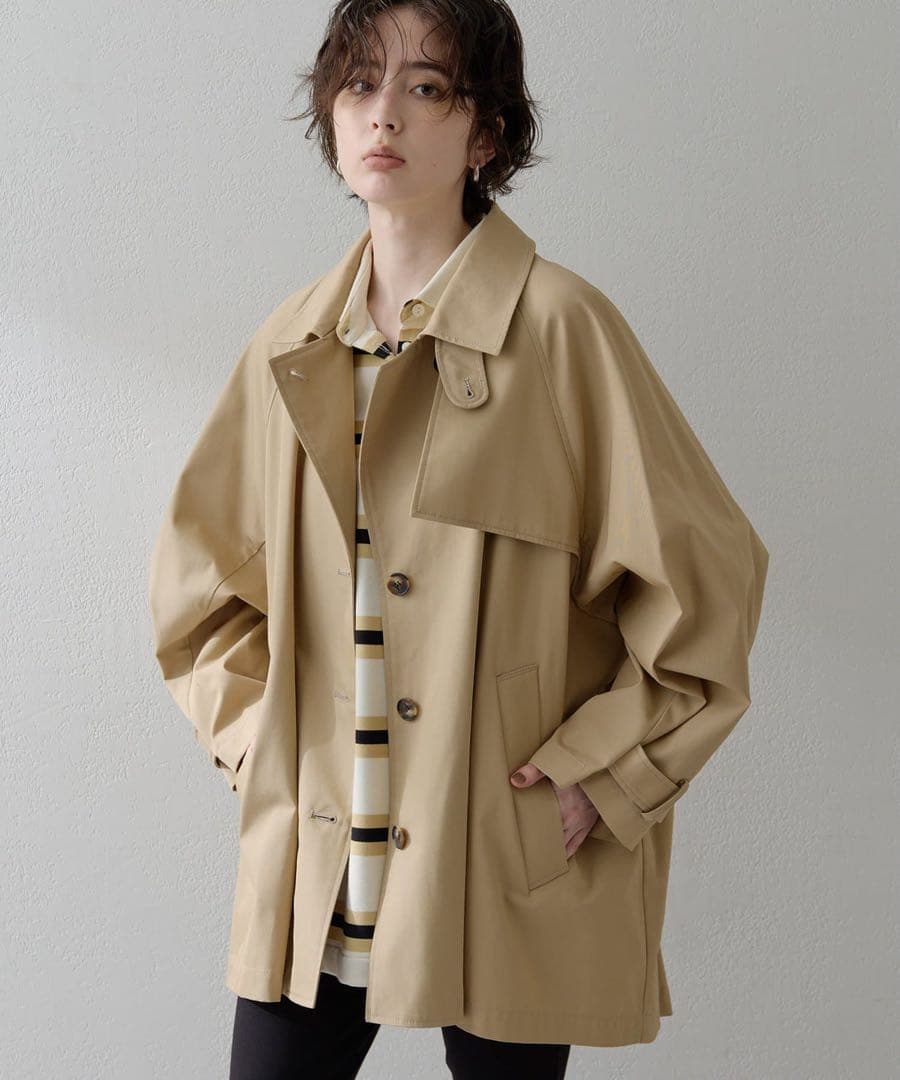 ウィムガゼット THE PAUSE ショートバルマカンコート ベージュ