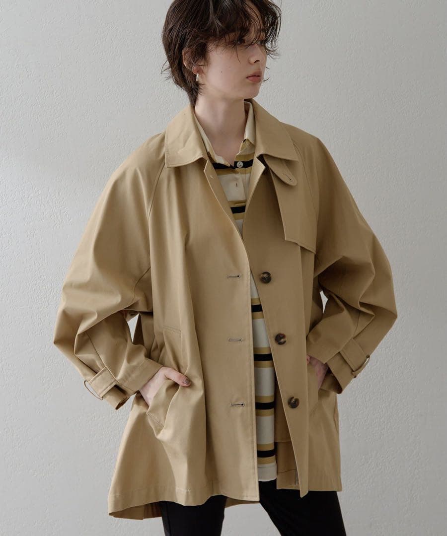 ウィムガゼット THE PAUSE ショートバルマカンコート ベージュ