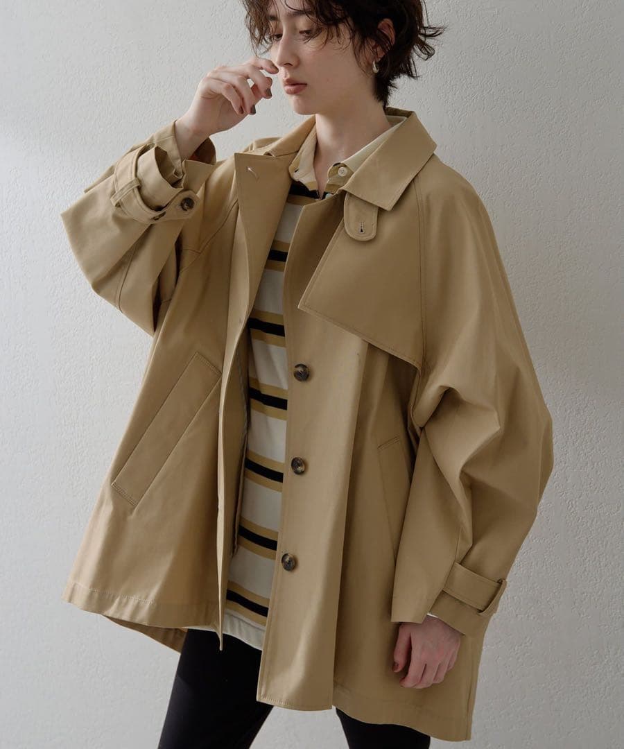 ウィムガゼット THE PAUSE ショートバルマカンコート ベージュ