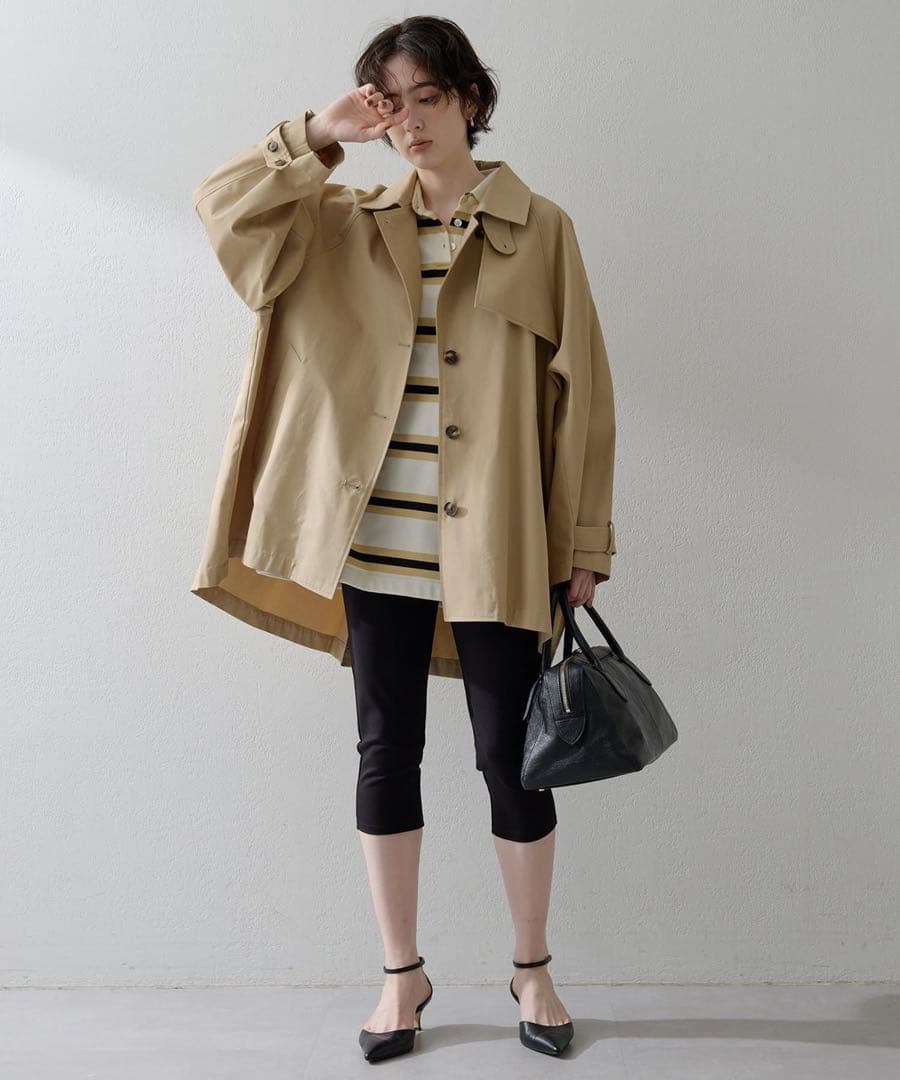 ウィムガゼット THE PAUSE ショートバルマカンコート ベージュ