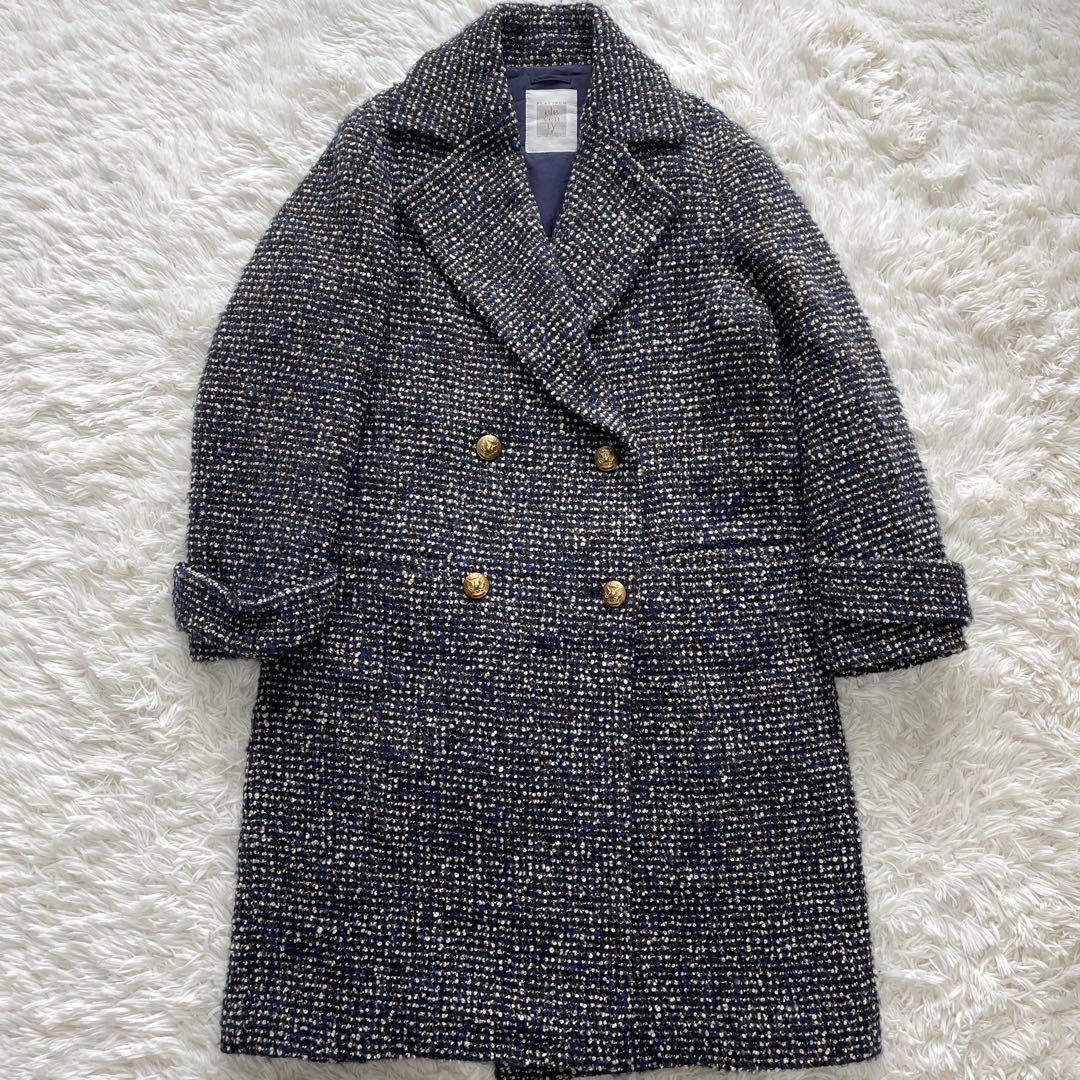 イレブンティ 伊製 ポロコート メランジ 起毛ブークレ　毛　総裏キルティング