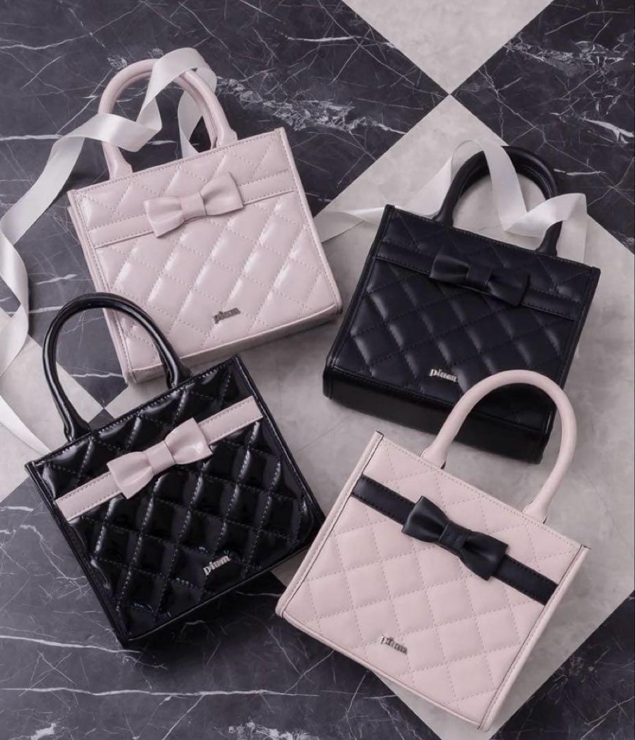 新品未開封未使用piumピウムキルティングリボンミニトート