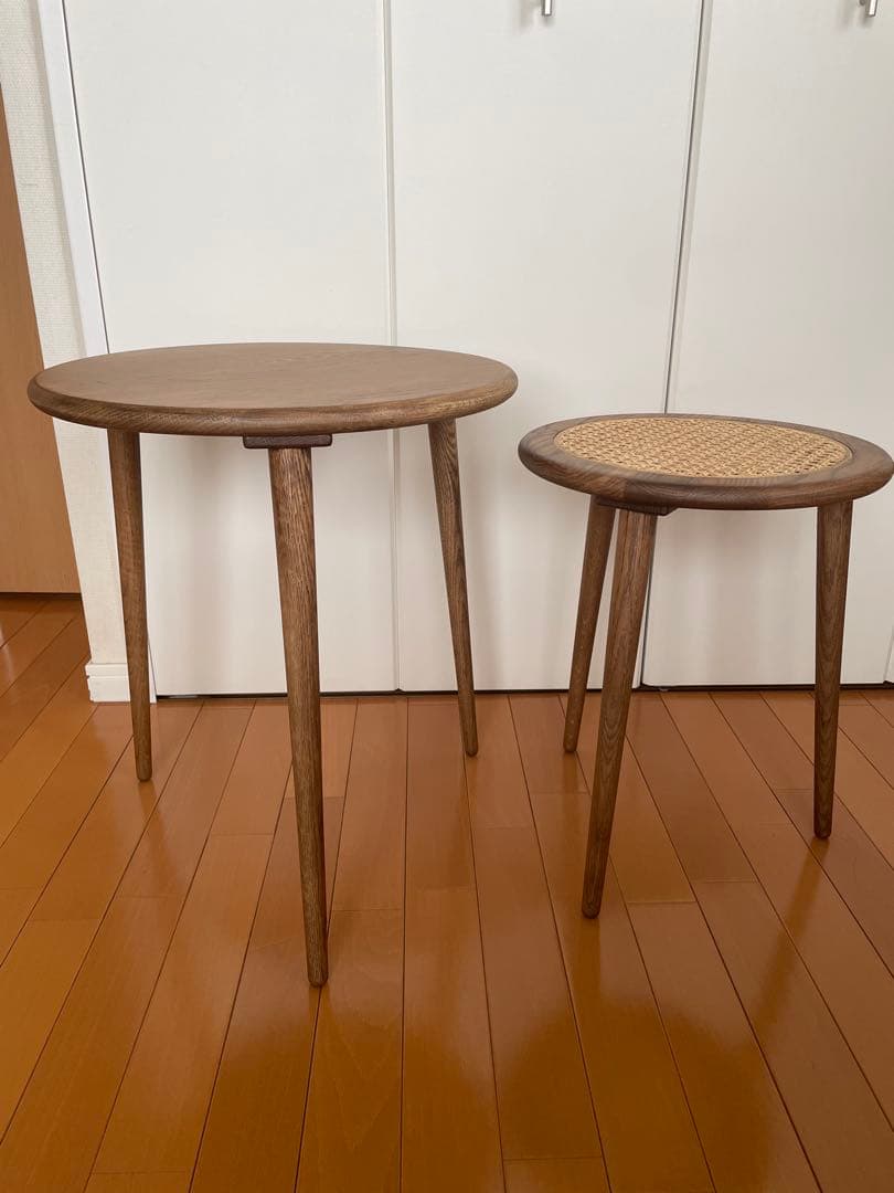 リセノインテリア　ネストテーブル RattanMix ブラウン
