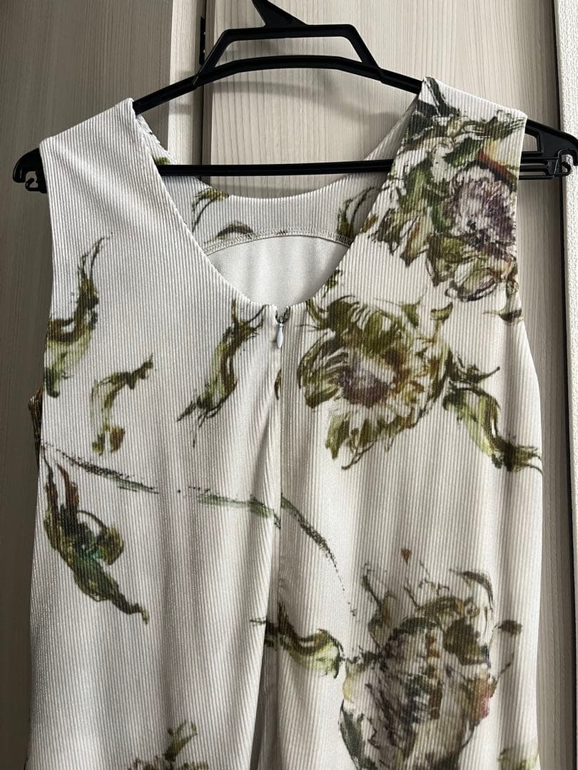 AMERI ドライフラワーベロアドレス　花柄　ロングドレス　長袖