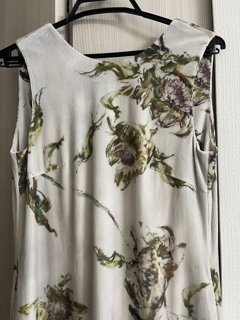 AMERI ドライフラワーベロアドレス　花柄　ロングドレス　長袖