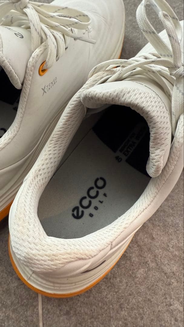 ecco/ゴルフシューズ/ホワイト/2ラウンド着用のみ/サイズ40