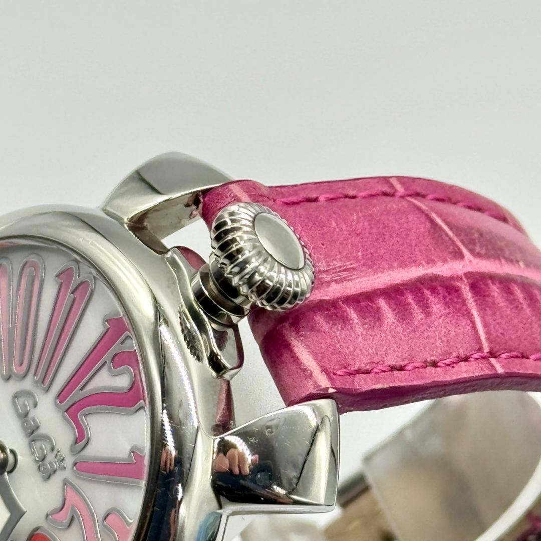 稼働品 GaGa MILANO ガガミラノ 腕時計 マヌアーレ40 シェル文字盤