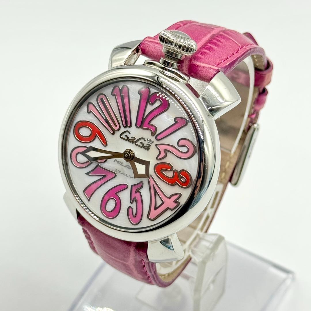 稼働品 GaGa MILANO ガガミラノ 腕時計 マヌアーレ40 シェル文字盤