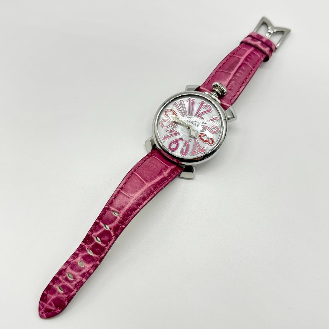 稼働品 GaGa MILANO ガガミラノ 腕時計 マヌアーレ40 シェル文字盤