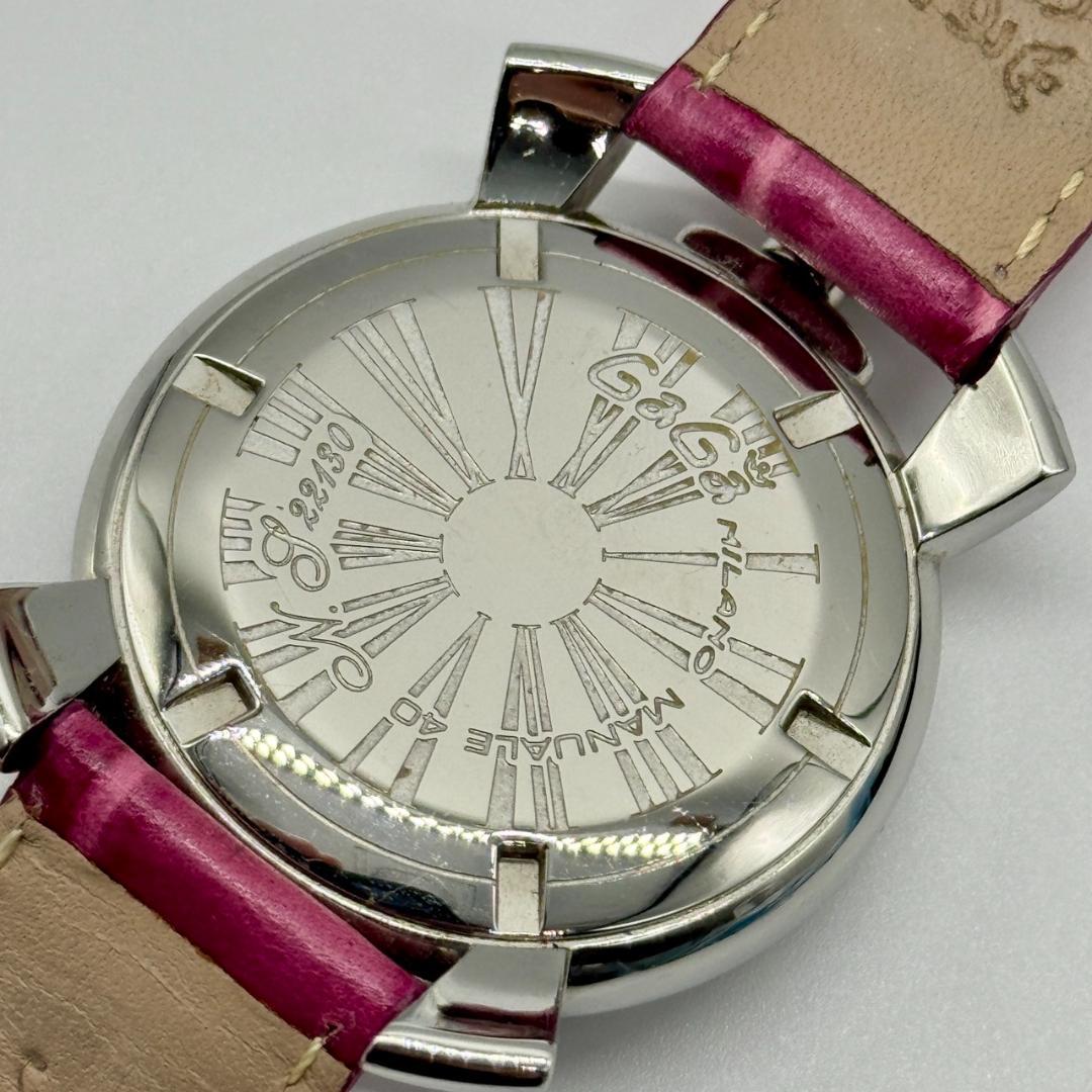 稼働品 GaGa MILANO ガガミラノ 腕時計 マヌアーレ40 シェル文字盤