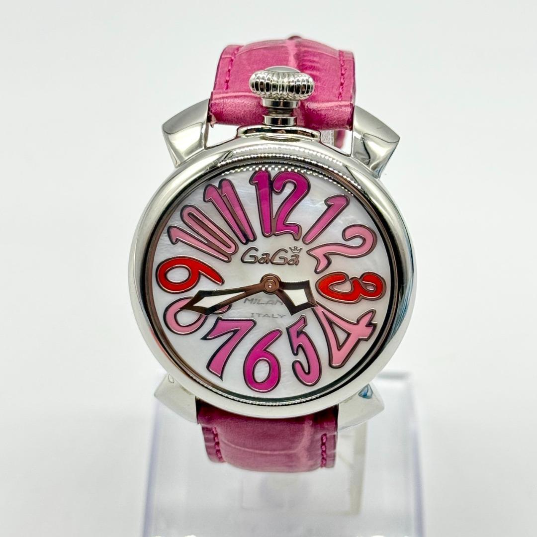 稼働品 GaGa MILANO ガガミラノ 腕時計 マヌアーレ40 シェル文字盤
