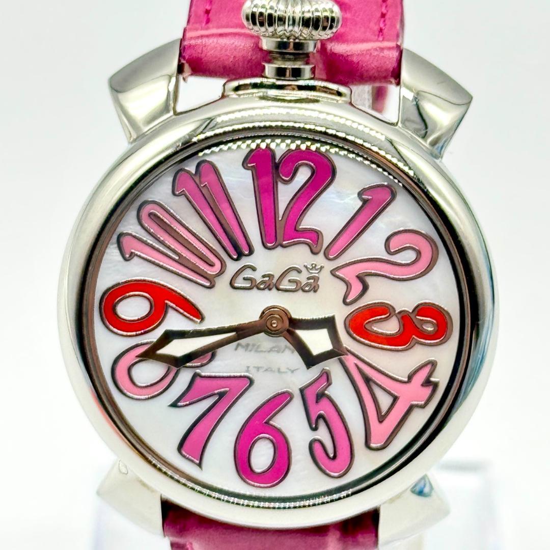 稼働品 GaGa MILANO ガガミラノ 腕時計 マヌアーレ40 シェル文字盤