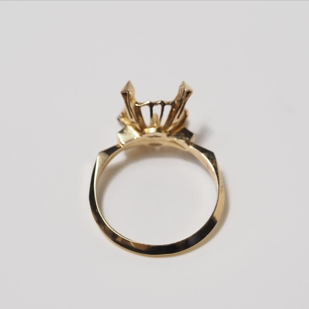 H*S様 難あり K18 リング 空枠 指輪 パール用 中古 18金 イエローゴ