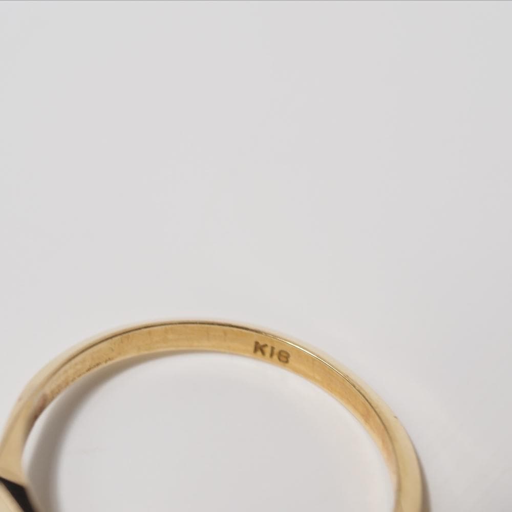 H*S様 難あり K18 リング 空枠 指輪 パール用 中古 18金 イエローゴ