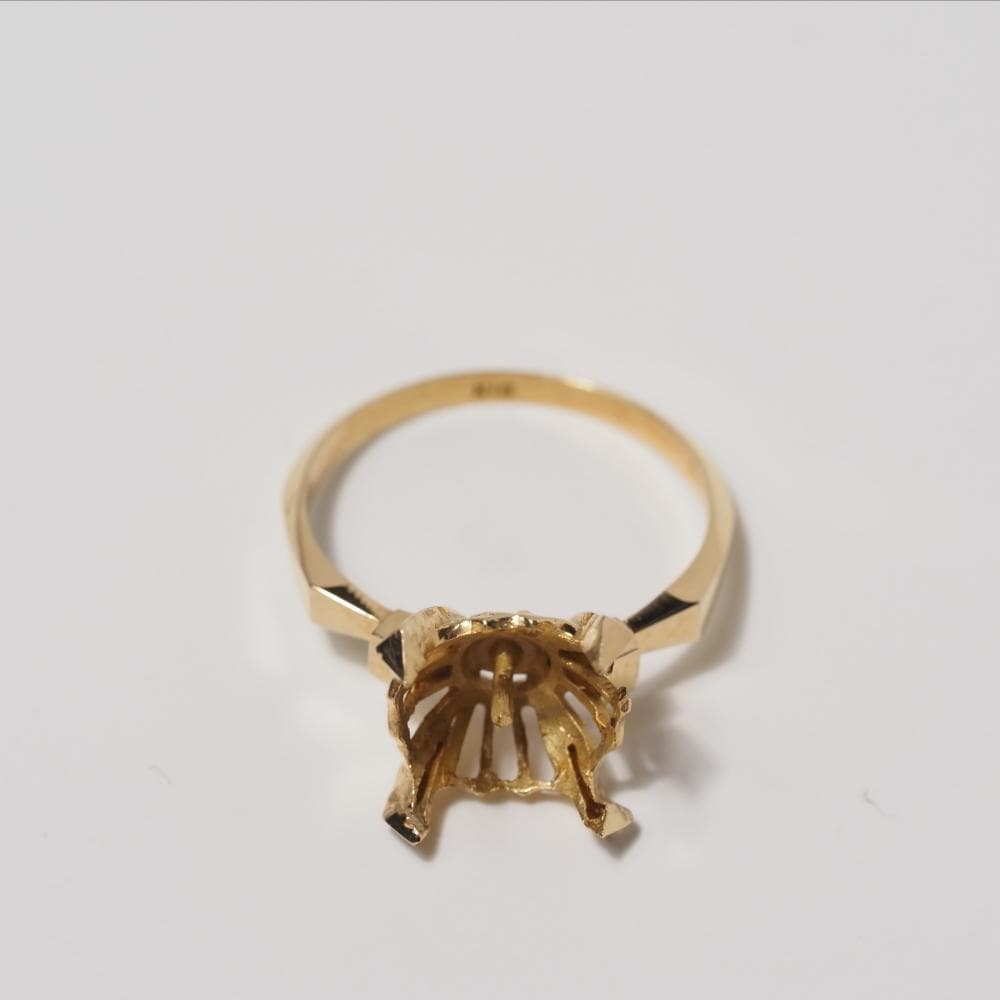 H*S様 難あり K18 リング 空枠 指輪 パール用 中古 18金 イエローゴ