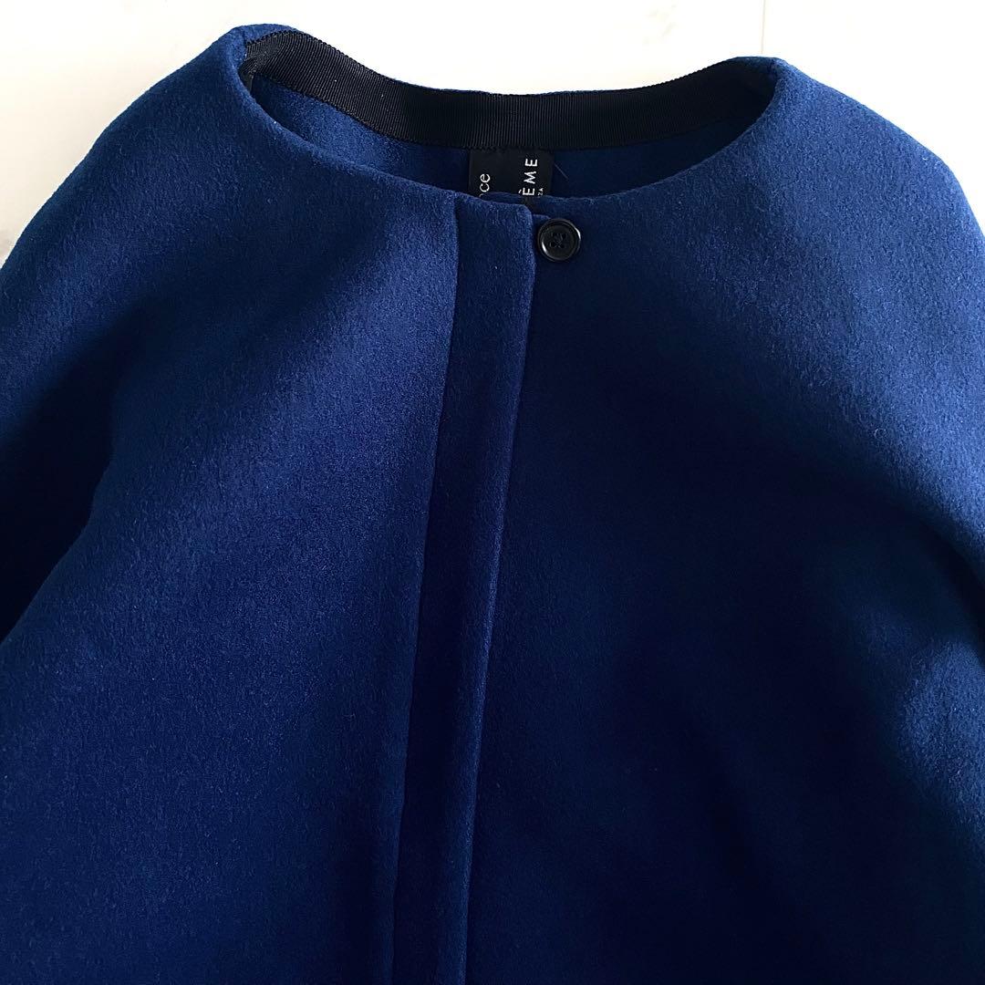 美品 サポートサーフェス×シジェームギンザ ノーカラーショート丈ウールコート 1