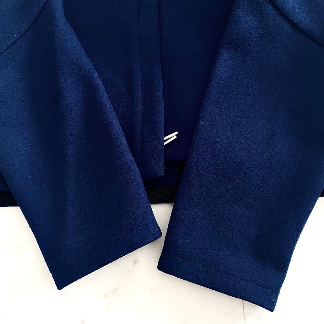 美品 サポートサーフェス×シジェームギンザ ノーカラーショート丈ウールコート 1