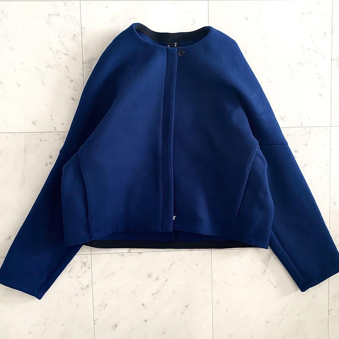 美品 サポートサーフェス×シジェームギンザ ノーカラーショート丈ウールコート 1