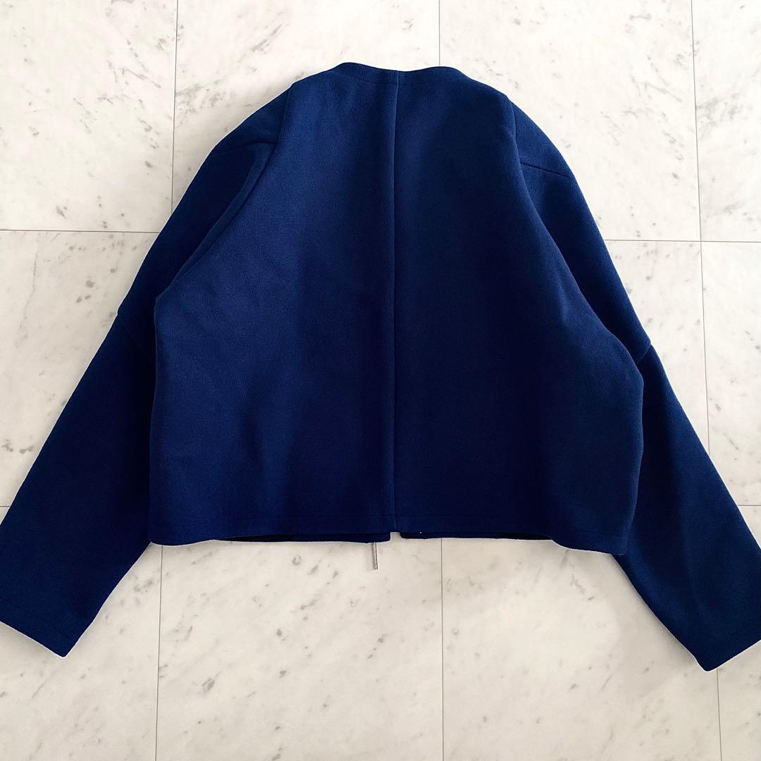 美品 サポートサーフェス×シジェームギンザ ノーカラーショート丈ウールコート 1