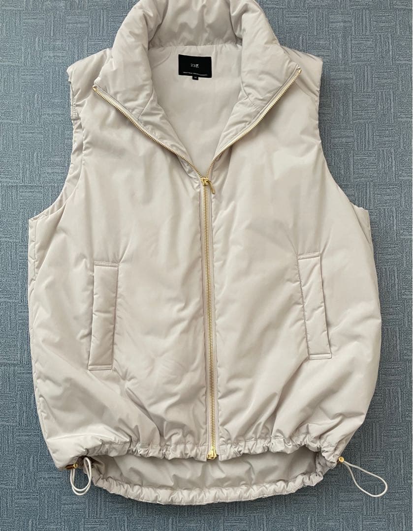 23区【洗える】中綿 パティング ベスト　アイボリー系 38