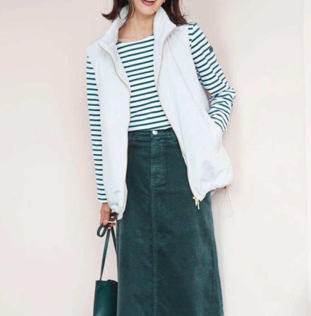 23区【洗える】中綿 パティング ベスト　アイボリー系 38