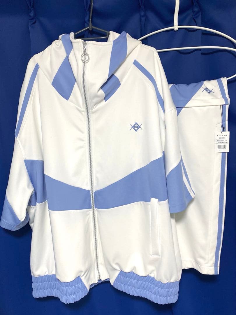 REFLEMレフレム BIG切替ハーフスリーブジャージパーカー【上下セット】