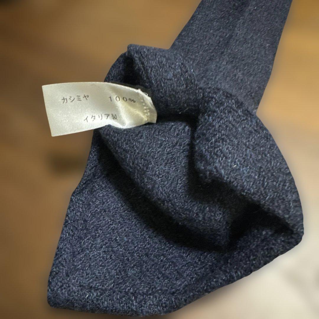 mk　Kiton ネイビーカシミアネクタイ