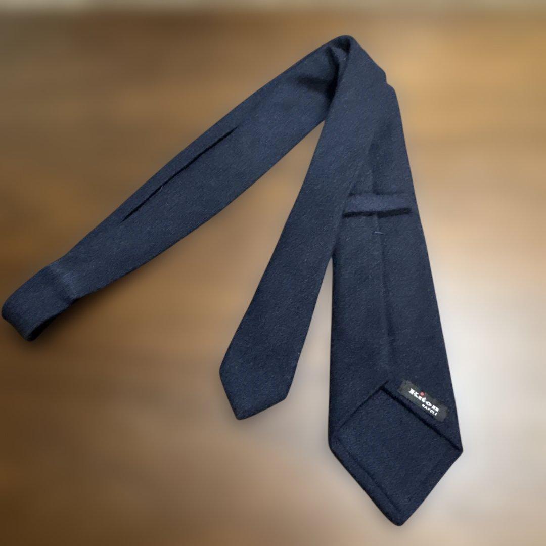 mk　Kiton ネイビーカシミアネクタイ