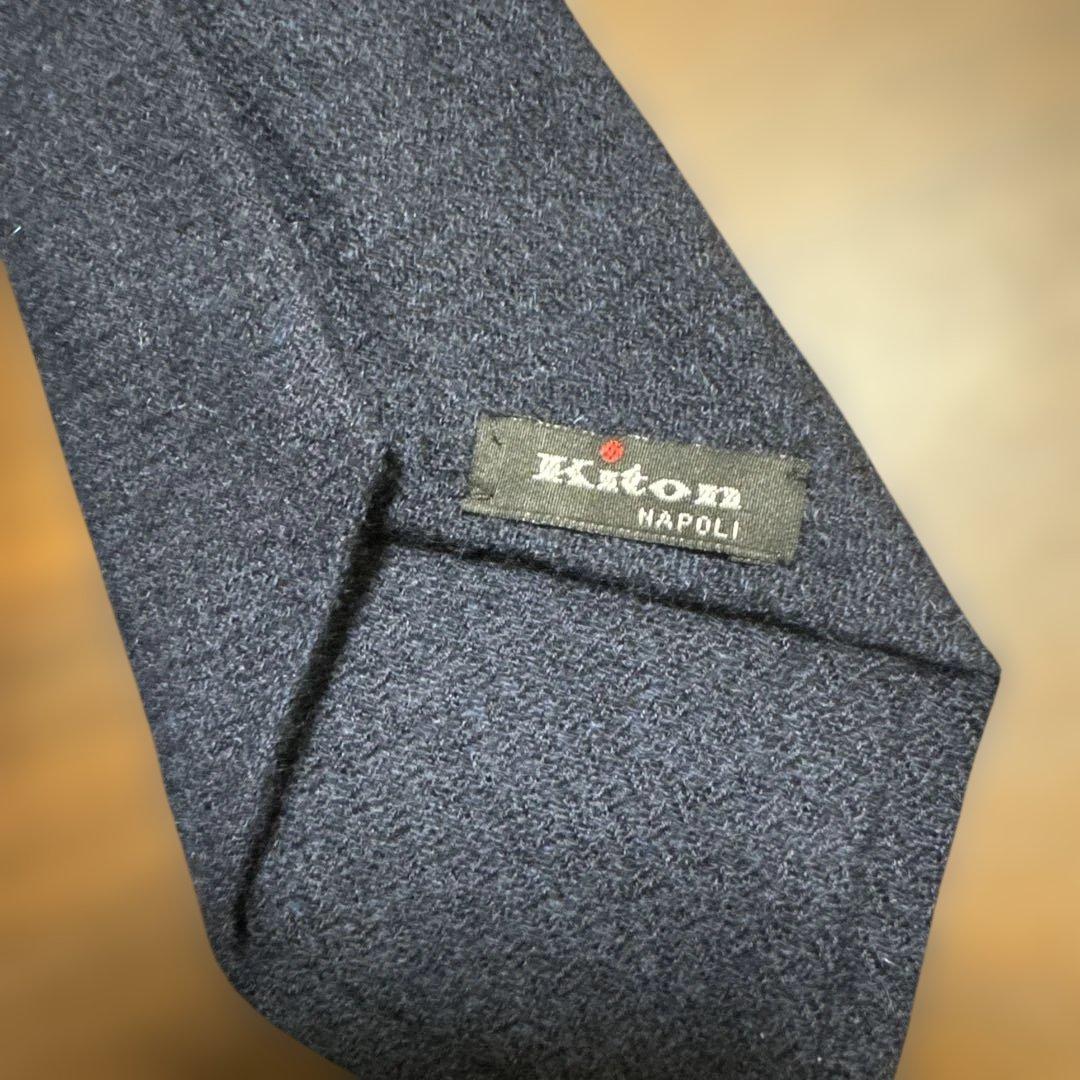 mk　Kiton ネイビーカシミアネクタイ