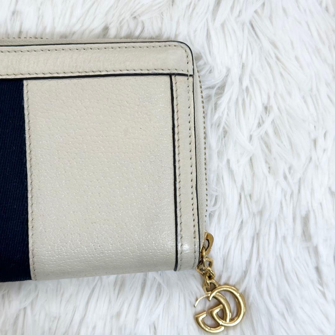 GUCCI 長財布 オフィディア シェリーライン GG マーモント ホワイト