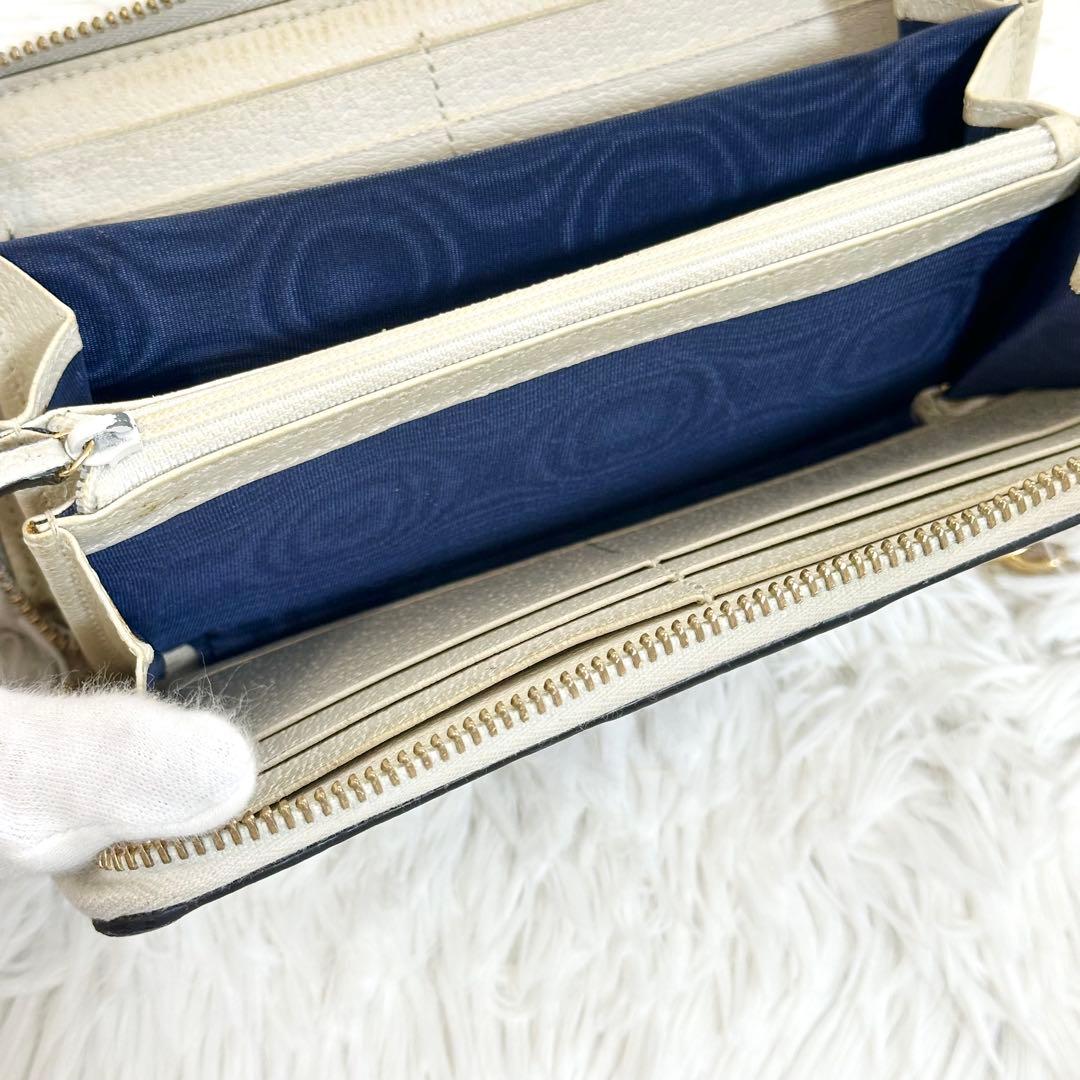 GUCCI 長財布 オフィディア シェリーライン GG マーモント ホワイト