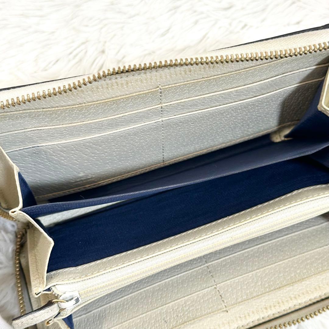 GUCCI 長財布 オフィディア シェリーライン GG マーモント ホワイト