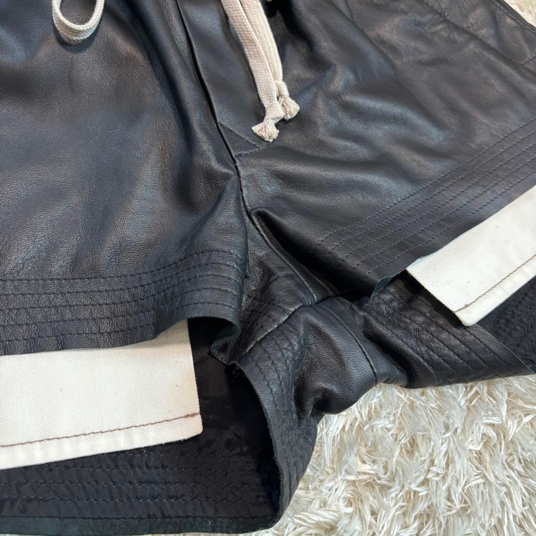 極美品✨Rick Owens ドローストリング　レザー　ショートパンツ 38