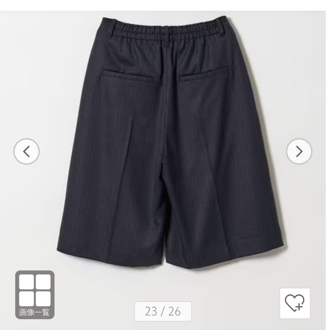 conte＞ストライプ ヘリンボーン ハーフパンツ