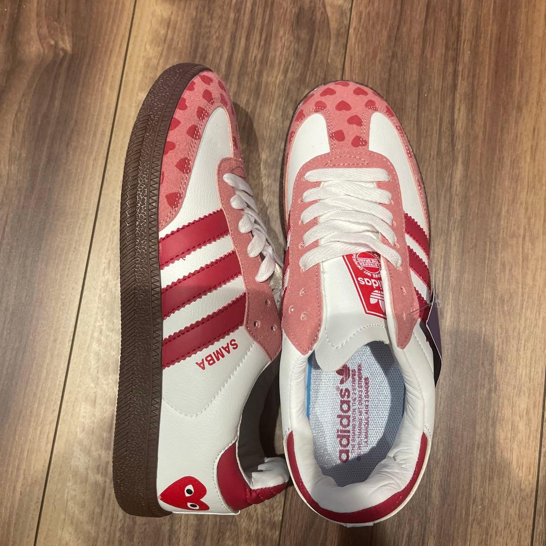 adidasサンバ　コムデギャルソン　24.5 赤白