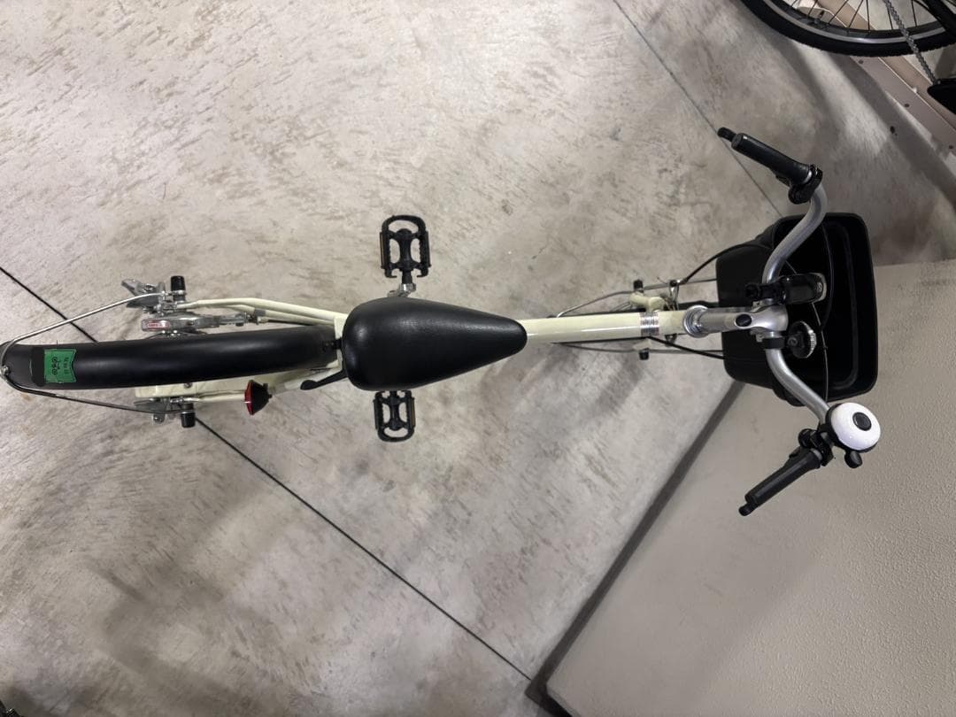 無印良品　16型幼児こども自転車　アイボリー　押し棒・補助輪付　江東区引取限定