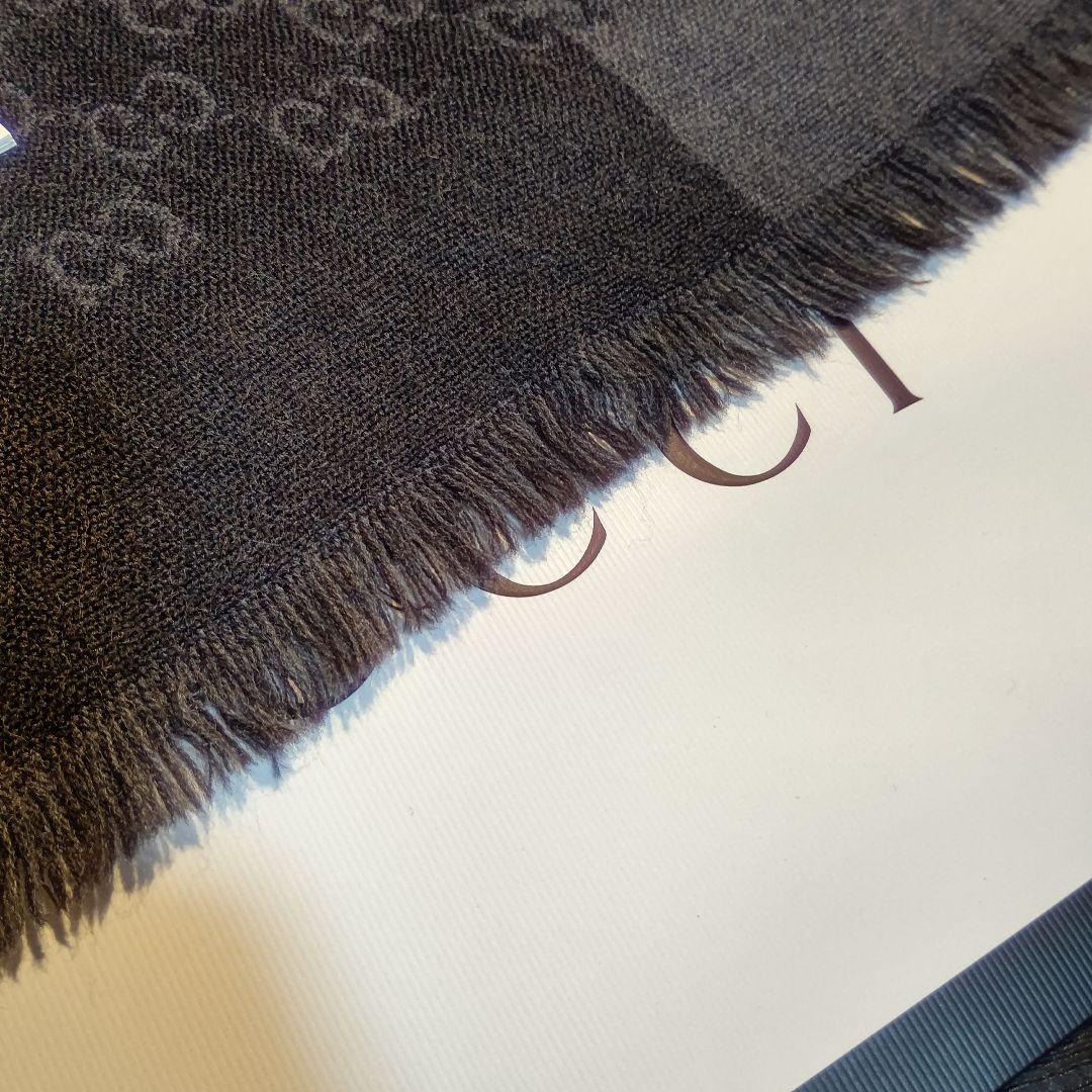 ❤美品箱付き❤GUCCI マフラー ストール ショール スカーフ❤グレー❤