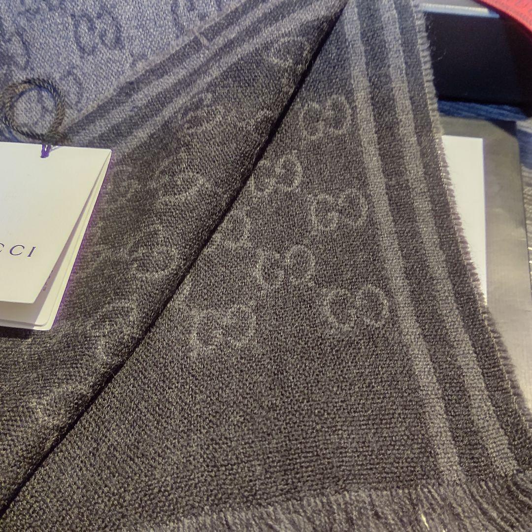 ❤美品箱付き❤GUCCI マフラー ストール ショール スカーフ❤グレー❤